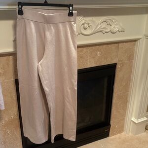 Chic Cream knit Wide Leg Women's Pants